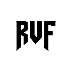 RVF letter logo design for technology company. RVF logo design black and white color combination. RVF logo, RVF vector, RVF design, RVF icon, RVF alphabet. RVF typography logo design.