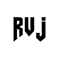 RVJ letter logo design for technology company. RVJ logo design black and white color combination. RVJ logo, RVJ vector, RVJ design, RVJ icon, RVJ alphabet. RVJ typography logo design.