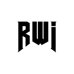 RWI letter logo design for technology company. RWI logo design black and white color combination. RWI logo, RWI vector, RWI design, RWI icon, RWI alphabet. RWI typography logo design.