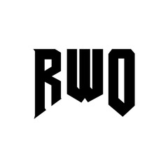 RWO letter logo design for technology company. RWO logo design black and white color combination. RWO logo, RWO vector, RWO design, RWO icon, RWO alphabet. RWO typography logo design.