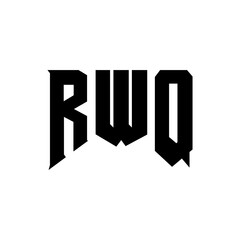 RWQ letter logo design for technology company. RWQ logo design black and white color combination. RWQ logo, RWQ vector, RWQ design, RWQ icon, RWQ alphabet. RWQ typography logo design.