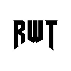 RWT letter logo design for technology company. RWT logo design black and white color combination. RWT logo, RWT vector, RWT design, RWT icon, RWT alphabet. RWT typography logo design.