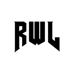RWL letter logo design for technology company. RWL logo design black and white color combination. RWL logo, RWL vector, RWL design, RWL icon, RWL alphabet. RWL typography logo design.