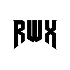 RWX letter logo design for technology company. RWX logo design black and white color combination. RWX logo, RWX vector, RWX design, RWX icon, RWX alphabet. RWX typography logo design.