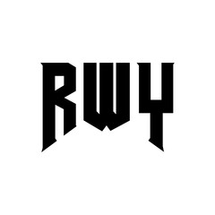 RWY letter logo design for technology company. RWY logo design black and white color combination. RWY logo, RWY vector, RWY design, RWY icon, RWY alphabet. RWY typography logo design.
