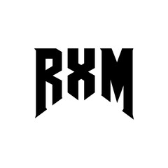 RXM letter logo design for technology company. RXM logo design black and white color combination. RXM logo, RXM vector, RXM design, RXM icon, RXM alphabet. RXM typography logo design.