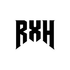 RXH letter logo design for technology company. RXH logo design black and white color combination. RXH logo, RXH vector, RXH design, RXH icon, RXH alphabet. RXH typography logo design.