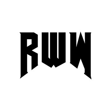 RWW letter logo design for technology company. RWW logo design black and white color combination. RWW logo, RWW vector, RWW design, RWW icon, RWW alphabet. RWW typography logo design.