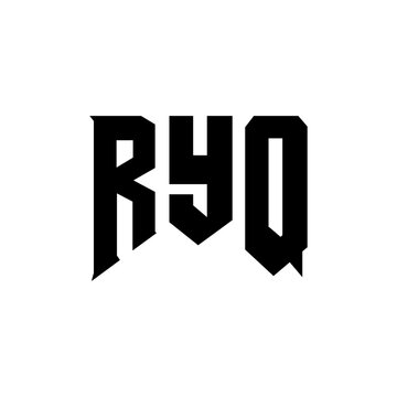 RYQ letter logo design for technology company. RYQ logo design black and white color combination. RYQ logo, RYQ vector, RYQ design, RYQ icon, RYQ alphabet. RYQ typography logo design.
