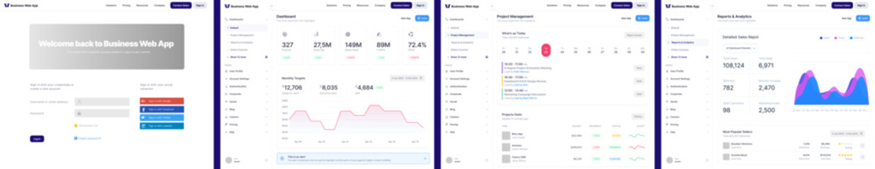 Business, Sales Project,  Log in & Sign in,Reports & Analytics Dashboard Web App CMS UI Kit Template