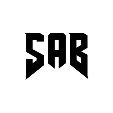 SAB letter logo design for technology company. SAB logo design black and white color combination. SAB logo, SAB vector, SAB design, SAB icon, SAB alphabet. SAB typography logo design.