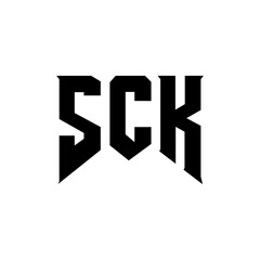 SCK letter logo design for technology company. SCK logo design black and white color combination. SCK logo, SCK vector, SCK design, SCK icon, SCK alphabet. SCK typography logo design.