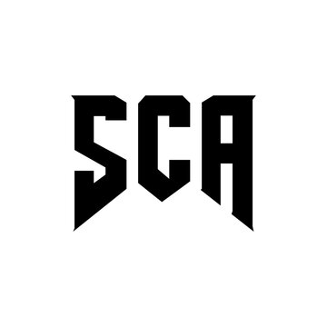 SCA letter logo design for technology company. SCA logo design black and white color combination. SCA logo, SCA vector, SCA design, SCA icon, SCA alphabet. SCA typography logo design.
