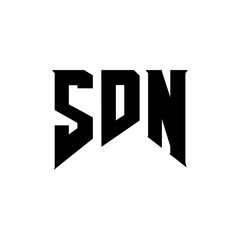 SDN letter logo design for technology company. SDN logo design black and white color combination. SDN logo, SDN vector, SDN design, SDN icon, SDN alphabet. SDN typography logo design.