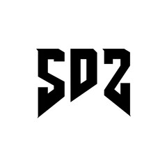 SDZ letter logo design for technology company. SDZ logo design black and white color combination. SDZ logo, SDZ vector, SDZ design, SDZ icon, SDZ alphabet. SDZ typography logo design.