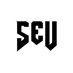 SEU letter logo design for technology company. SEU logo design black and white color combination. SEU logo, SEU vector, SEU design, SEU icon, SEU alphabet. SEU typography logo design.