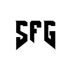 SFG letter logo design for technology company. SFG logo design black and white color combination. SFG logo, SFG vector, SFG design, SFG icon, SFG alphabet. SFG typography logo design.