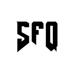 Fototapeta premium SFQ letter logo design for technology company. SFQ logo design black and white color combination. SFQ logo, SFQ vector, SFQ design, SFQ icon, SFQ alphabet. SFQ typography logo design.