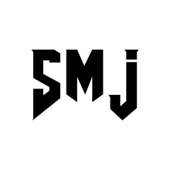 SMJ letter logo design for technology company. SMJ logo design black and white color combination. SMJ logo, SMJ vector, SMJ design, SMJ icon, SMJ alphabet. SMJ typography logo design.