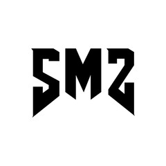 SMZ letter logo design for technology company. SMZ logo design black and white color combination. SMZ logo, SMZ vector, SMZ design, SMZ icon, SMZ alphabet. SMZ typography logo design.