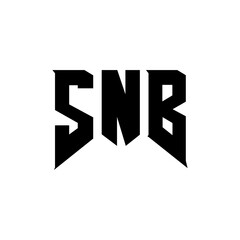 Obraz premium SNB letter logo design for technology company. SNB logo design black and white color combination. SNB logo, SNB vector, SNB design, SNB icon, SNB alphabet. SNB typography logo design.