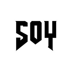 SOY letter logo design for technology company. SOY logo design black and white color combination. SOY logo, SOY vector, SOY design, SOY icon, SOY alphabet. SOY typography logo design.