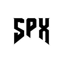 SPX letter logo design for technology company. SPX logo design black and white color combination. SPX logo, SPX vector, SPX design, SPX icon, SPX alphabet. SPX typography logo design.