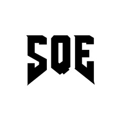SQE letter logo design for technology company. SQE logo design black and white color combination. SQE logo, SQE vector, SQE design, SQE icon, SQE alphabet. SQE typography logo design.