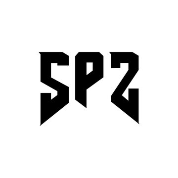 SPZ letter logo design for technology company. SPZ logo design black and white color combination. SPZ logo, SPZ vector, SPZ design, SPZ icon, SPZ alphabet. SPZ typography logo design.