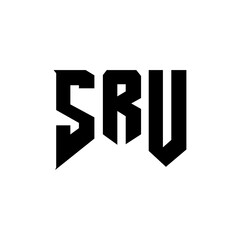 SRU letter logo design for technology company. SRU logo design black and white color combination. SRU logo, SRU vector, SRU design, SRU icon, SRU alphabet. SRU typography logo design.