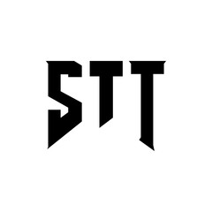 STT letter logo design for technology company. STT logo design black and white color combination. STT logo, STT vector, STT design, STT icon, STT alphabet. STT typography logo design.