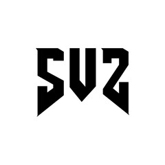 SVZ letter logo design for technology company. SVZ logo design black and white color combination. SVZ logo, SVZ vector, SVZ design, SVZ icon, SVZ alphabet. SVZ typography logo design.
