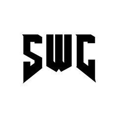 SWC letter logo design for technology company. SWC logo design black and white color combination. SWC logo, SWC vector, SWC design, SWC icon, SWC alphabet. SWC typography logo design.