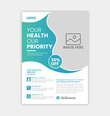 Corporate healthcare and medical flyer template design.