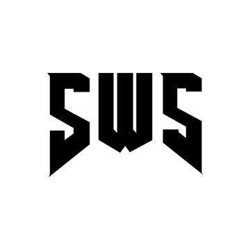 SWS letter logo design for technology company. SWS logo design black and white color combination. SWS logo, SWS vector, SWS design, SWS icon, SWS alphabet. SWS typography logo design.