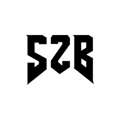 SZB letter logo design for technology company. SZB logo design black and white color combination. SZB logo, SZB vector, SZB design, SZB icon, SZB alphabet. SZB typography logo design.