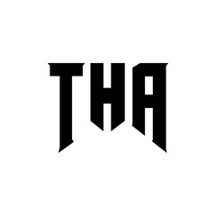 THA letter logo design for technology company. THA logo design black and white color combination. THA logo, THA vector, THA design, THA icon, THA alphabet. THA typography logo design.