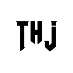 THJ letter logo design for technology company. THJ logo design black and white color combination. THJ logo, THJ vector, THJ design, THJ icon, THJ alphabet. THJ typography logo design.