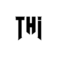 THI letter logo design for technology company. THI logo design black and white color combination. THI logo, THI vector, THI design, THI icon, THI alphabet. THI typography logo design.