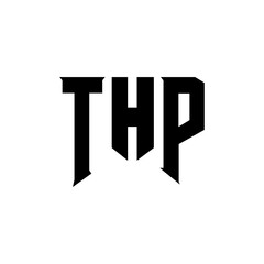 THP letter logo design for technology company. THP logo design black and white color combination. THP logo, THP vector, THP design, THP icon, THP alphabet. THP typography logo design.