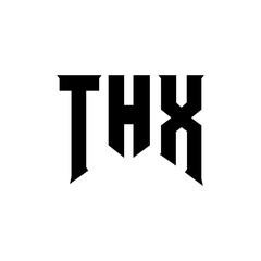 THX letter logo design for technology company. THX logo design black and white color combination. THX logo, THX vector, THX design, THX icon, THX alphabet. THX typography logo design.