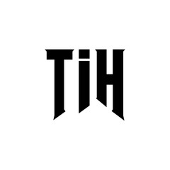 TIH letter logo design for technology company. TIH logo design black and white color combination. TIH logo, TIH vector, TIH design, TIH icon, TIH alphabet. TIH typography logo design.
