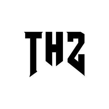 THZ letter logo design for technology company. THZ logo design black and white color combination. THZ logo, THZ vector, THZ design, THZ icon, THZ alphabet. THZ typography logo design.