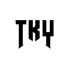 TKY letter logo design for technology company. TKY logo design black and white color combination. TKY logo, TKY vector, TKY design, TKY icon, TKY alphabet. TKY typography logo design.