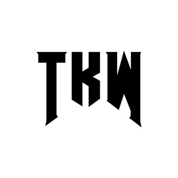 TKW letter logo design for technology company. TKW logo design black and white color combination. TKW logo, TKW vector, TKW design, TKW icon, TKW alphabet. TKW typography logo design.