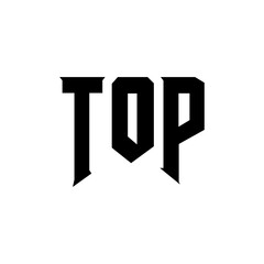 TOP letter logo design for technology company. TOP logo design black and white color combination. TOP logo, TOP vector, TOP design, TOP icon, TOP alphabet. TOP typography logo design.