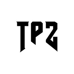 TPZ letter logo design for technology company. TPZ logo design black and white color combination. TPZ logo, TPZ vector, TPZ design, TPZ icon, TPZ alphabet. TPZ typography logo design.