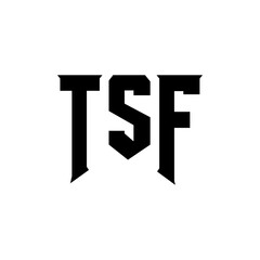 TSF letter logo design for technology company. TSF logo design black and white color combination. TSF logo, TSF vector, TSF design, TSF icon, TSF alphabet. TSF typography logo design.