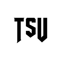 Obraz premium TSU letter logo design for technology company. TSU logo design black and white color combination. TSU logo, TSU vector, TSU design, TSU icon, TSU alphabet. TSU typography logo design.