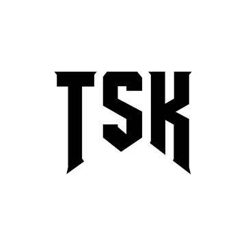 TSK letter logo design for technology company. TSK logo design black and white color combination. TSK logo, TSK vector, TSK design, TSK icon, TSK alphabet. TSK typography logo design.